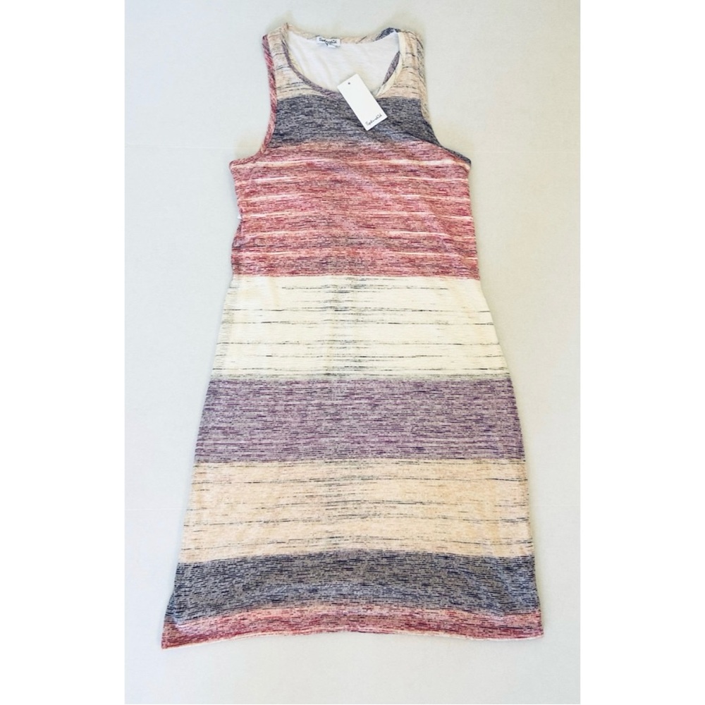 Splendid Racerback Striped Multicolor Tank Dress Women’s Size XS - Picture 2 of 6